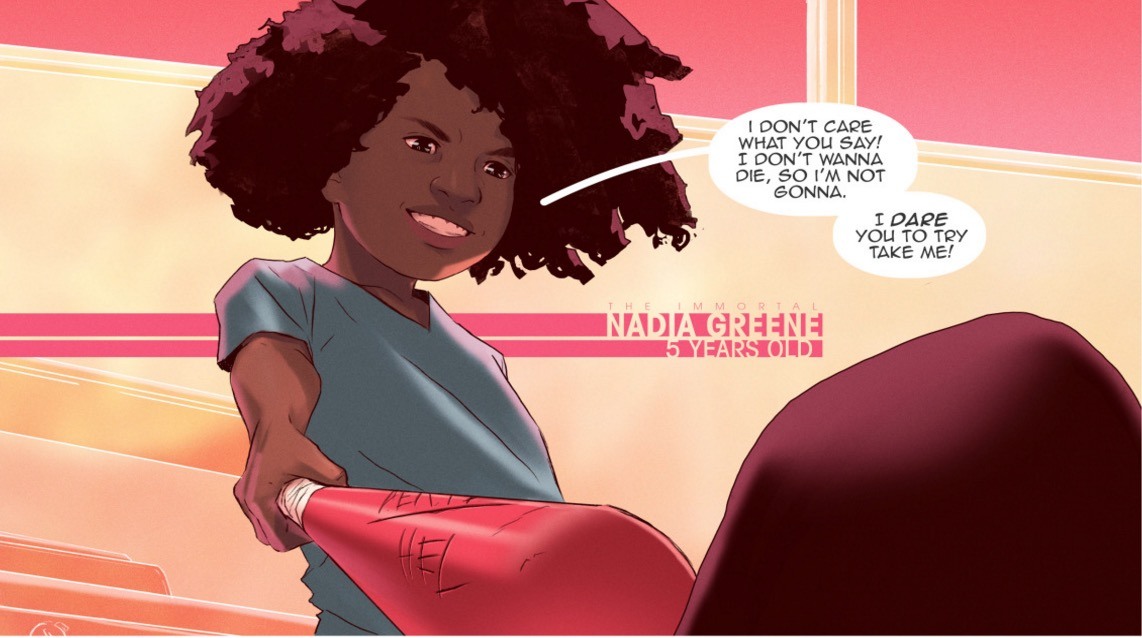 The Immortal Nadia Greene is about a sickly Black girl who literally fights death.