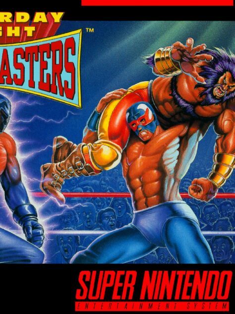 SNES box front for Saturday Night Slam Masters