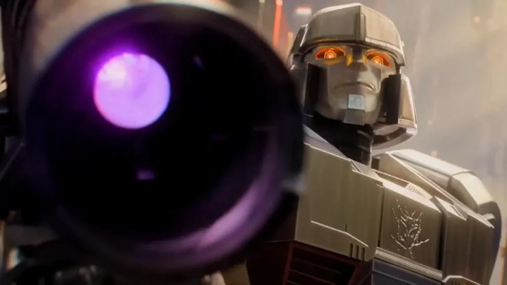 D-16 pulls a gun on sentinel prime in transformers one