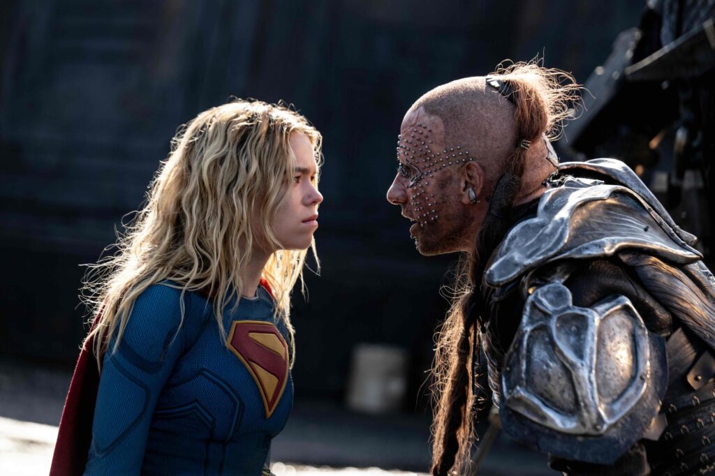Supergirl facing off against Krem of the Yellow Hills